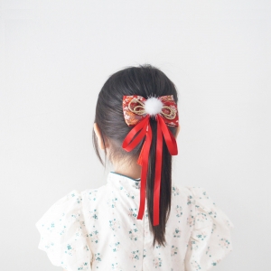 Girl Hair Clip Bow Tassel CNY (GHP9140)